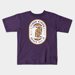 2024 Louisiana Tiger King Playing Card // Awesome King Tiger Purple and Gold Kids T-Shirt